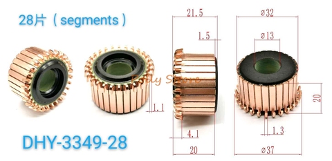 1pc 13mm x 32mm x 21.5mm 28P Copper Bars Alternator Electric Motor Commutator DHY-3349-28 ► Photo 1/1