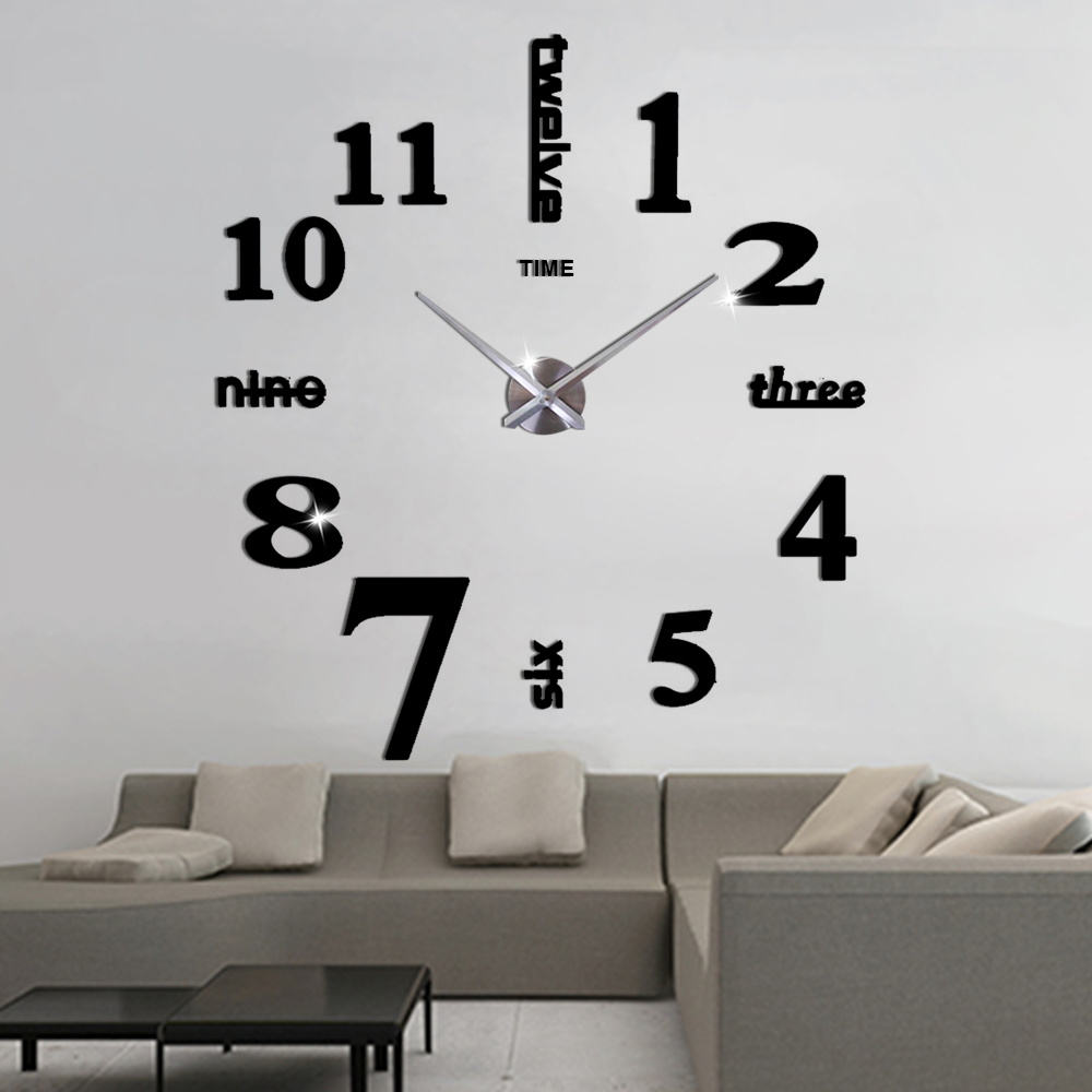 English Letters Digital Wall Clock Modern Design Silent DIY 3D Large Clock  Self adhesive Acrylic Mirror Wall Sticker Home Decor - Price history   Review | AliExpress Seller - Shenzhen Home Paradise