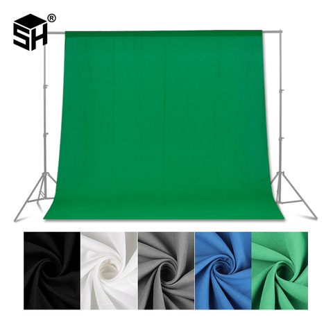 Green screen Photography Backdrops Green/White/Black/Blue/Grey Muslin Polyester-cotton Professional Background for Photo Studio ► Photo 1/6