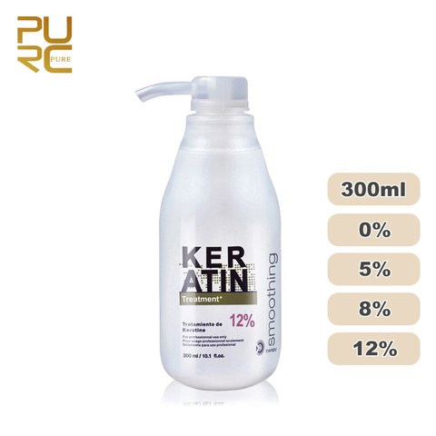 PURC Brazilian keratin 12% formalin 300ml keratin treatment Curly Hair Straightening Smoothing Product 0% 5% 8% 12% Formalin ► Photo 1/5
