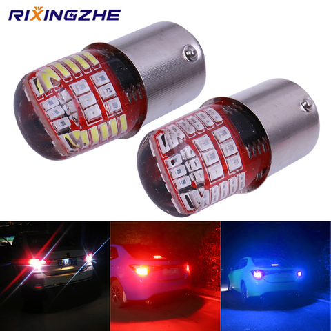 BAY15D P21/5W 1157 Led  Double color Strobe LED 3014 42 LED Flash light brake blink light Lamp Bulb red white Blue Auto Brake ► Photo 1/6