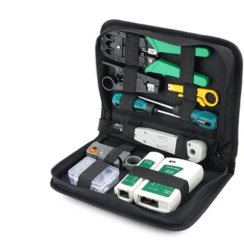 In Stock!Computer Network Repair Tool Kit LAN Cable Tester Wire Cutter Screwdriver Pliers Crimping Maintenance Tool Set Bag ► Photo 1/6