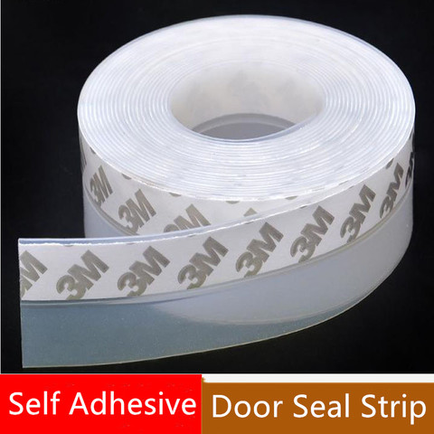 3M Self-Adhesive Silicone Strip Sound Insulation Strip Door Window Seal Door Bottom Windproof Rubber Transparent Dust-Proof Tape ► Photo 1/6