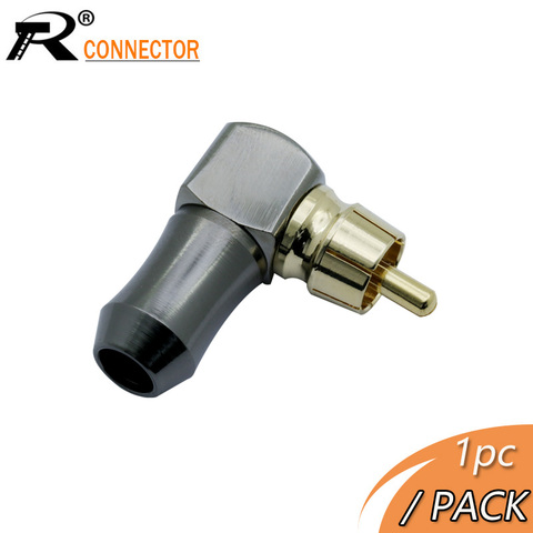 1PCS Gold plated Right Angle RCA Male Plug RCA Wire Conector   Audio Video Connector Soldering ► Photo 1/6