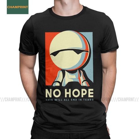 Men's No Hope Marvin Hitchhiker's Guide To The Galaxy T Shirt Fiction Forty Two Cotton Tops Short Sleeve Tees Big Size T-Shirts ► Photo 1/6