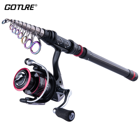 Goture AQUILA Fishing Reel Rod Combo 1.8M-3.6M Carbon Fiber Telescopic Fishing Rod with Spinning Reel Sea Boat Rock Fishing Set ► Photo 1/6