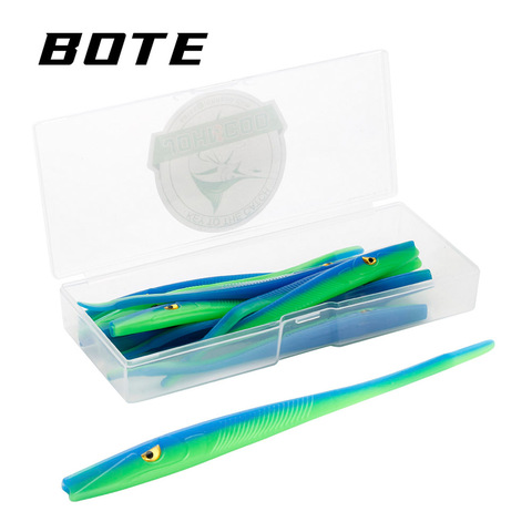 BOTE Crazy Slug 10pcs Soft Bait Fishing Lures 125mm 3.8g vinyl Soft Lures Needfish Saltwater Bass lure Silicone Swimbait ► Photo 1/6