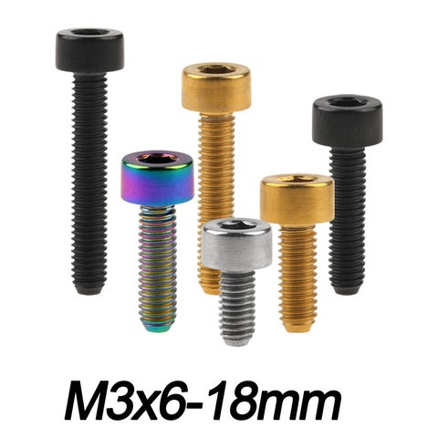 Xingxi Titanium Bolts M3 x 6 8 10 12 15 18mm Hex Socket Cap Stigma Ti Screws  DIN912 for Drone Bicycle Repair Screw Fastener ► Photo 1/6