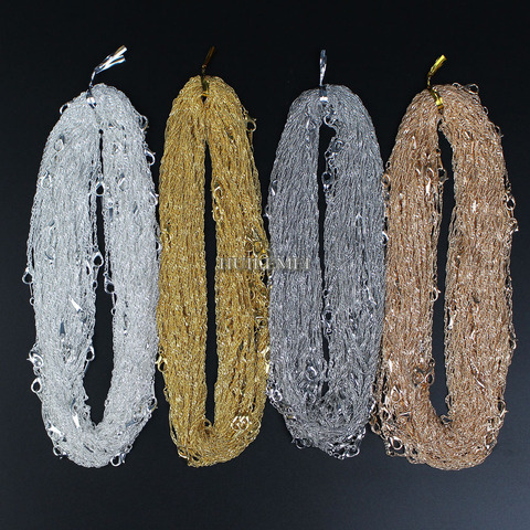 10pcs/lot Wholesale 2mm Water Wave Necklace Chains for Women Party Fashion Jewelry Chains Silver Plated / Gold Color 16