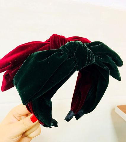 Helisopus 2022 Vintage Thick Knot Headbands for Women Velvet Retro Big Bow Hairband Women Fashion Hair Accessories ► Photo 1/6