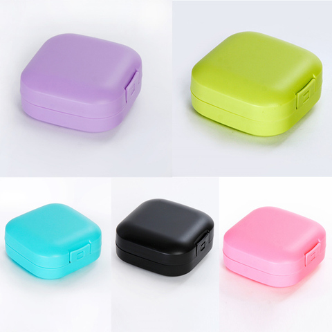 Bathroom Accessories Candy Color Soap Dish Soap Holder Square Portable Soap Storage Container Plastic Travel Supplies ► Photo 1/5