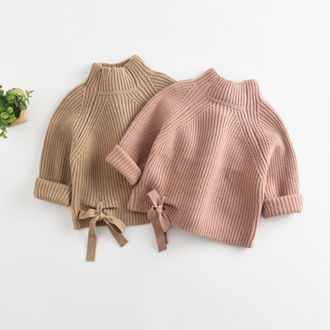 Children Baby Sweaters Solid Color Turtleneck Boys and Girls Sweaters Knit Kids Pullover Casual Baby Girl Clothing 1-5 Y ► Photo 1/6