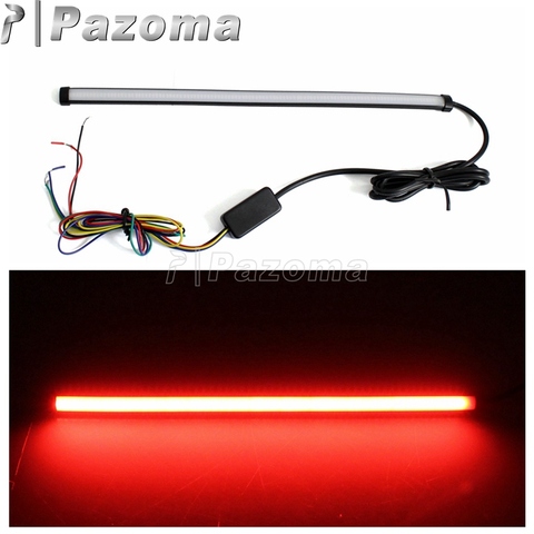 29cm Universal Motorcycle LED Light Strip Tube Sequential Turn Signals License Plate Tail Light Brake Stop Light Red Amber Color ► Photo 1/6
