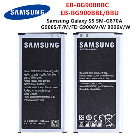 SAMSUNG Orginal EB-BG900BBC EB-BG900BBE/BBU 2800mAh Battery For Samsung Galaxy S5 SM-G870A G900S/F/M/FD G9008V/W 9006V/W   NFC ► Photo 1/4