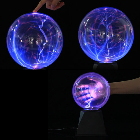 Crystal Plasma Ball Night Light Magic Glass Sphere Novelty Lightning Ball Plasma Table Levitating Lamp Lifesmart 6 Inch 8 Inch ► Photo 1/5