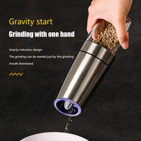 Spice Mill Pepper Electric Automatic Grinder Shaker Grindstone Salt Containers Moedor De Pimenta For Kitchen Tools Herbs Grain ► Photo 1/6