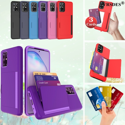 For Samsung Galaxy S20 Ultra Note 20 Ultra 10 Plus 5G Case Candy Color Armor Card Slot Cover For Samsung S10 E Plus A 20 30 50 ► Photo 1/6