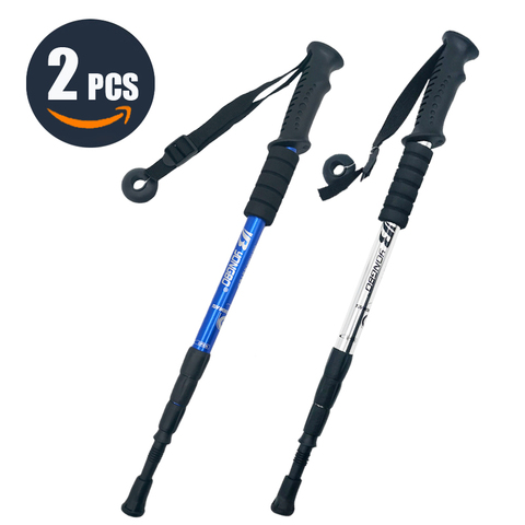2Pcs Walking Adjustable Trekking Pole Anti Shock Ultra Light Alpinism Poles Telescopic Ultralight Hiking Travel Non-slip Stick ► Photo 1/6