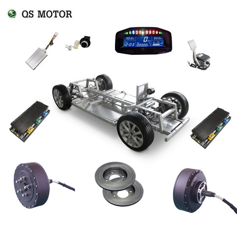 QS Motor 273 8000W 2wd 96V 115kph 72V 95kph 48V 67kph BLDC brushless electric car hub motor conversion kits with APT96600 motor ► Photo 1/6