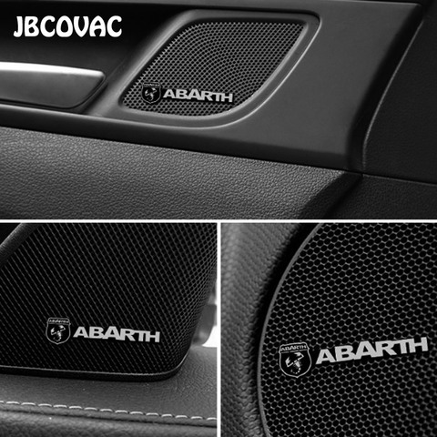 2/4pcs Car Accessories Auto Audio Speaker Stereo Sticker Case For Abarth 500 Punto Ducato Freemont Stilo Panda Bravo Car Styling ► Photo 1/6