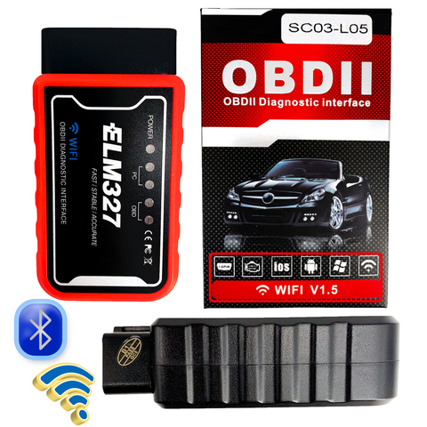 2022 OBD2 Elm327 V1.5/V2.1 wifi Bluetooth Car Diagnostic Tools Car Accessories Android/Symbian For Bmw e46 For Volkswagen,etc. ► Photo 1/6