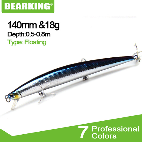 Bearking 1PCS slim-m58 Minnow Fishing Lure Laser Hard Artificial Bait 3D Eyes 14cm 18g Fishing Wobblers Crankbait Minnows ► Photo 1/6