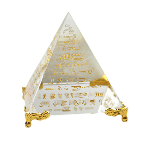 New Hieroglyphs Pyramid Crystal Feng Shui Stone Yoga Energy Healing Crystal Ornament Living Room Decoration ► Photo 1/6