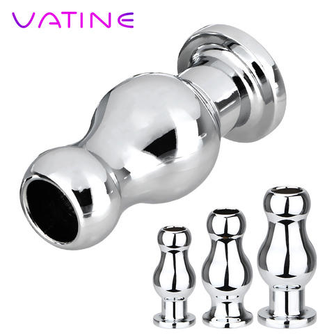 VATINE Metal Hollow Anal Plug Anal Dilator Butt Plug Douche Enema Syringe Anal Sex Toys For Woman Men Gay ► Photo 1/6