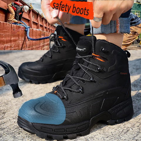 Cungel Men's Work Safety Shoes Breathable Construction Protective Footwear Steel Toe Anti-smashing Non-slip Sand-proof Shoes ► Photo 1/6