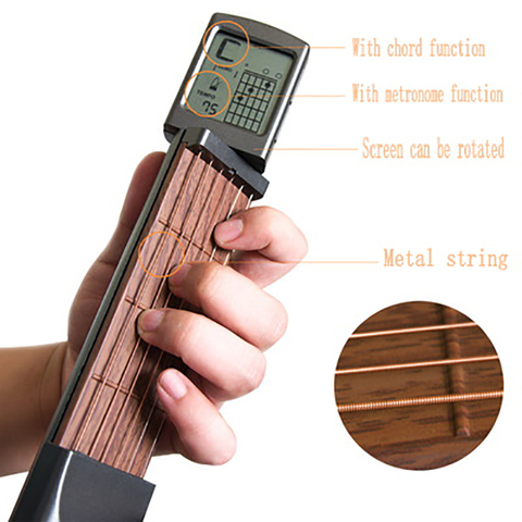 SCT-80 pocket guitar chord practice tool portable guitar neck trainer with rotating chord chart for beginners (without battery) ► Photo 1/6