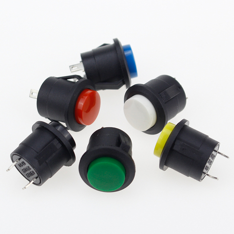 6 pcs 16mm Reset Push Button Switch Round Switch 6A 125V/3A 250VAC ► Photo 1/5