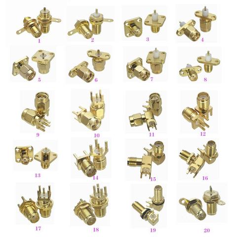 1Pcs SMA Male Plug & Female jack Bulkhead & Flange Solder Panel Mount & PCB Mount RF Adapter connector ► Photo 1/6