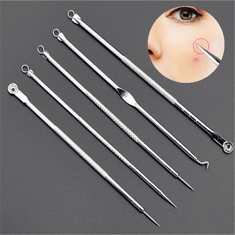 5PCS/Set Acne Blackhead Removal Needles Carbon Steel Blackhead Comedone Acne Removal Tool Extractor Remover Needles Pimple Kit ► Photo 1/6