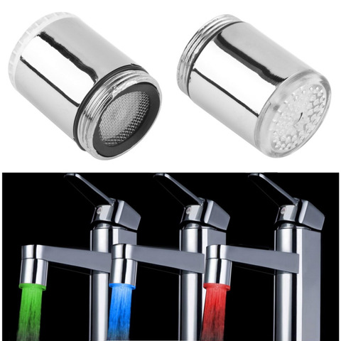 kitchen LED faucet tap Water Taps accessory temperature faucets sensor Heads attachment on the crane RGB Glow bathroom Drop ship ► Photo 1/6