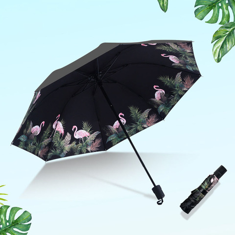 Top Quality Umbrella Men Rain Woman Windproof Large Paraguas 3D Flower Print Sunny Anti-sun 3 Folding Umbrella Outdoor 24 Colors ► Photo 1/5