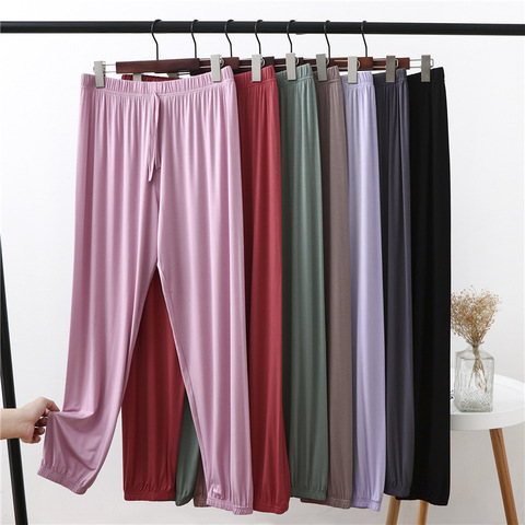 Modal Loose Pijama Trousers For Women Spring Autumn High Waist Long Sleep Bottoms M-6XL Plus Size Elastic Comfy Pijama Pants ► Photo 1/6