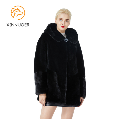 Real Mink Fur Coat Luxury Real Fur Coat Women's Jacket Tops Street Fur ► Photo 1/6