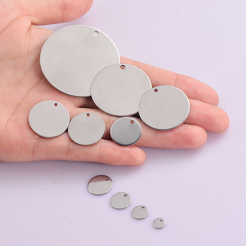 Wholesale 6mm-35mm Stainless Steel Round Dog Tag Pendants Stamping Blanks Pendants For Necklaces DIY Jewelry Making ► Photo 1/4