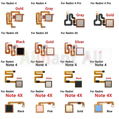 Original Back Home Button Fingerprint Sensor Flex Cable For Xiaomi Redmi Note 4 4x Global Pro Fingerprint Sensor Flex ► Photo 1/6