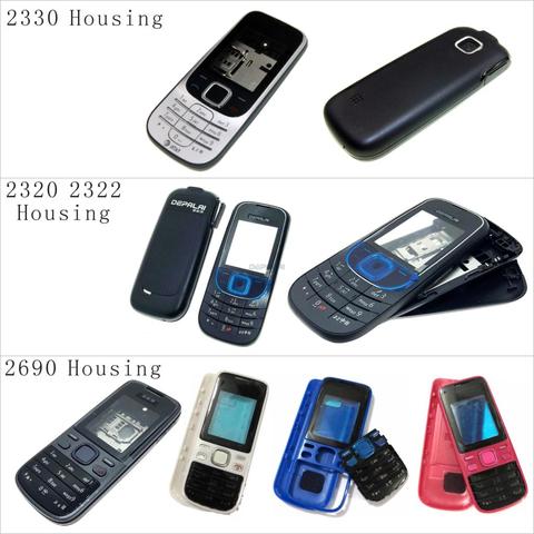For Nokia 2330 2320 2322 2690 Housing Front Faceplate Frame Cover Case+Back cover/battery door cover+Keypad ► Photo 1/6