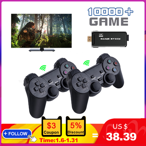 Video Game Console 2.4G  Double Wireless Controller Gamepad Support PS1 Classic Games Retro Game Console 4K TV HDMI ► Photo 1/6