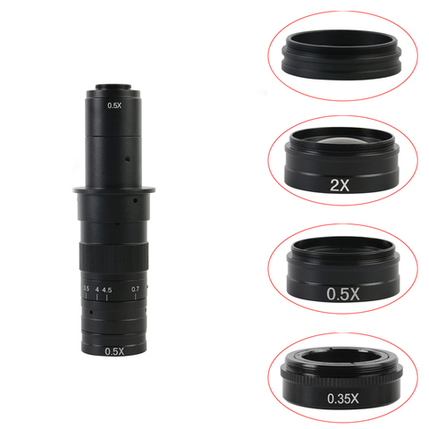 0.5X/0.35X/2X/1X Barlow Auxiliary Objective Glass Lens 42mm For 10A 300X 180X 120X C-MOUNT Lens Industry Video Microscope Camera ► Photo 1/5