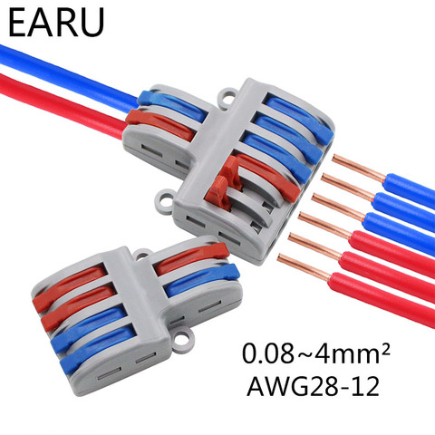 SPL-42/62 2 In 4/6 Out Mini Quick Fast Wire Connector Universal Wiring Cable Connector Push-in Conductor Terminal Block LED Lamp ► Photo 1/6