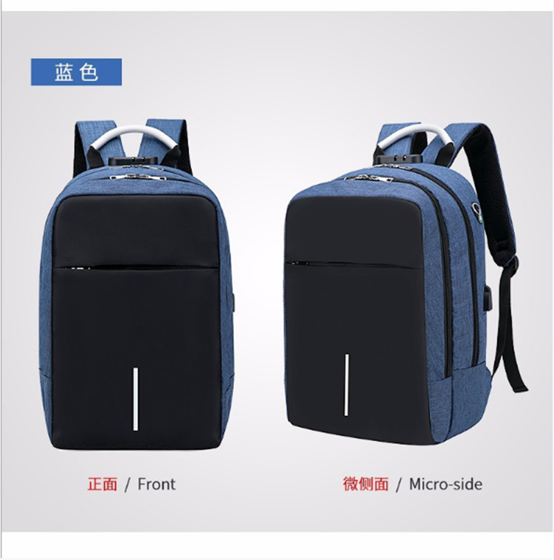 Women Canvas Backpack Travel Laptop USB Charging Shoulder School Handbag Satchel