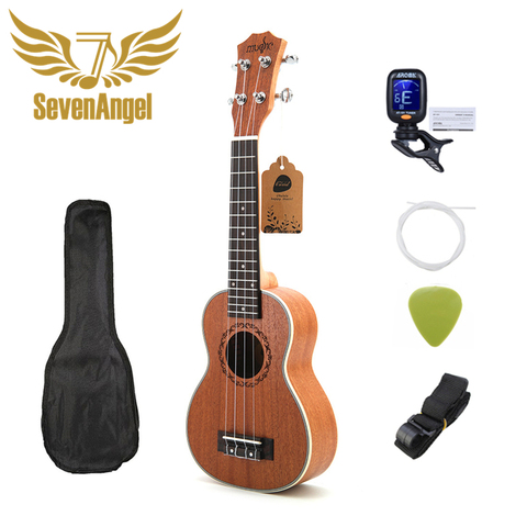 SevenAngel 21 Inch Ukulele Soprano  4 Strings Mini Guitar 15 Frets Hawaii Ukelele Closed Knob Uku Wholesale Dropshipping ► Photo 1/6