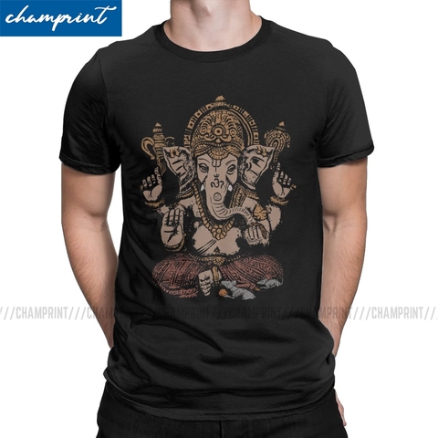 Ganesha 3D T Shirt for Men Cotton Awesome T-Shirts Round Collar Shiva Hindu God India Lingam Tees Short Sleeve Clothing Summer ► Photo 1/6