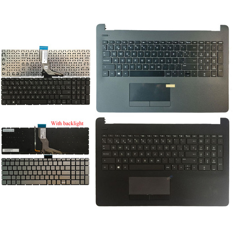 Spanish laptop keyboard for HP 15-BS 15-BS015DX 15-bs573tx 15-bs007tx TPN-C129 925008-001 PK132043A00 Palmrest Upper Cover ► Photo 1/6