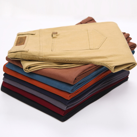 Classic Multiple Colour Men's Khaki Casual Pants New Business Fashion Office Leisure Comfortable Cotton Stretchy Slim Trousers ► Photo 1/6