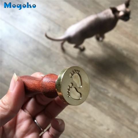 Mogoko Baby Shower Series Wax Seal Stamp Retro Wood Classic Sealing Wax Seal Stamps scrapbooking Stamp Baby Foot It's a Girl Boy ► Photo 1/3