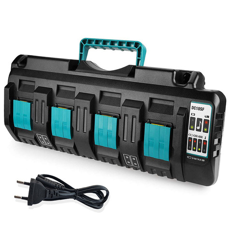 For Makita DC18SF 4-Port Fast Optimized Charger 14.4V 18V Li-ion 3A Output Charger For BL1830,BL1430,DC18RC,DC18RD with USB port ► Photo 1/6